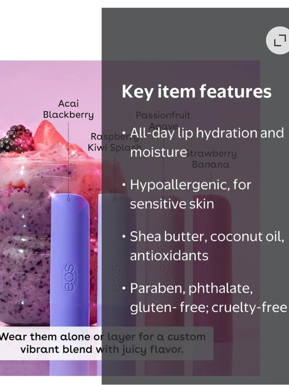EOS flavor lab secret menu sunrise smoothie eos lip balm set